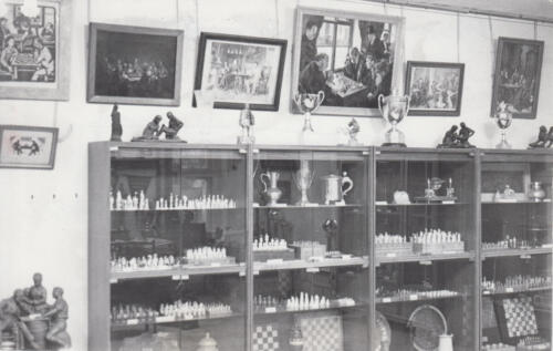 Зал славы: Экспозиция в старом помещении Музея шахмат. 1980-е.